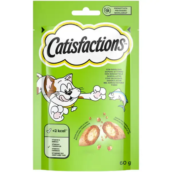 Catisfactions snack per gatto bustina 60 gr Tonno - immagine 1