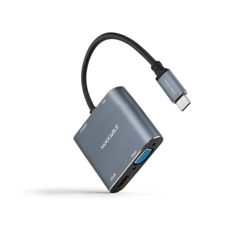 Nanocable 10.16.4304 cavo e adattatore video 0,15 m USB tipo-C Grigio - immagine 1