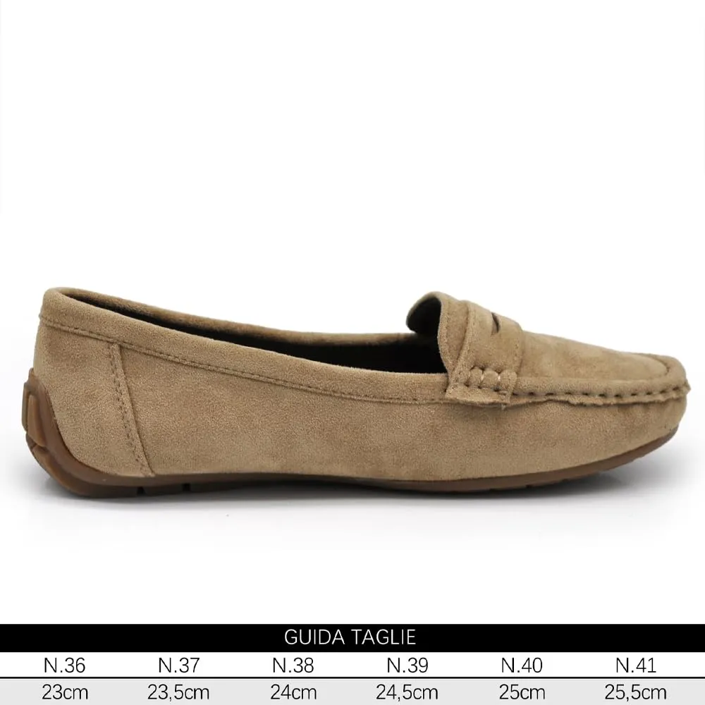 Mocassini Donna in Camoscio Sintetico, Scarpe Basse Slip On Comode e Leggere, Mocassini Classici Casual con Cuciture FT245 Bordeaux N.37 - immagine 7