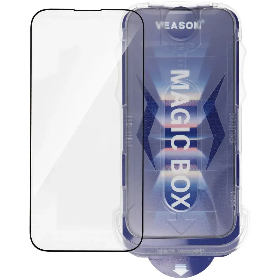 Veason Screen Protector per Apple iPhone 14 Plus / 13 Pro Max, vetro protetto, colla completa, 6D, nero - immagine 1