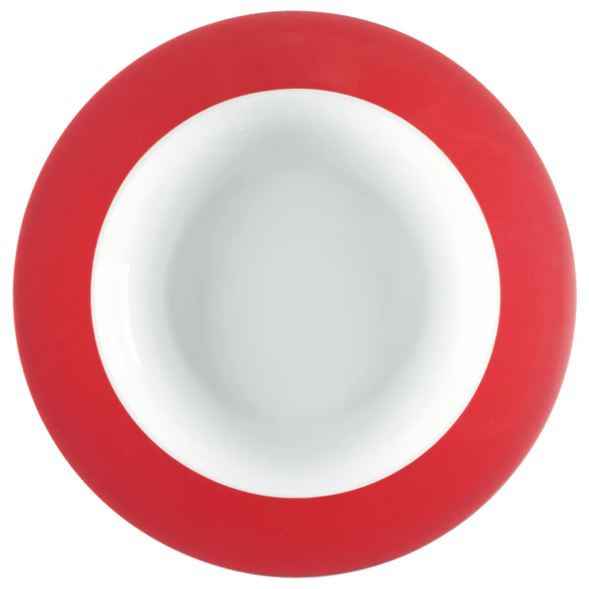 6x PULSIVA Piatto Multi-Color fondo; 350 ml, 23.5x4.6 cm (ØxH); bianco/rosso; rotonda; 6 pz. / Pacco - immagine 1
