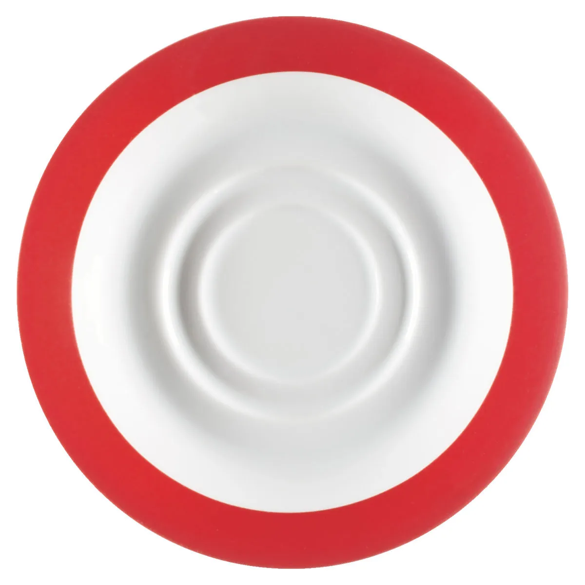 6x PULSIVA Piattino tazza cappuccino / consommè Multi-Color; 15.3x2.1 cm (ØxH); bianco/rosso; rotonda; 6 pz. / Pacco - immagine 1