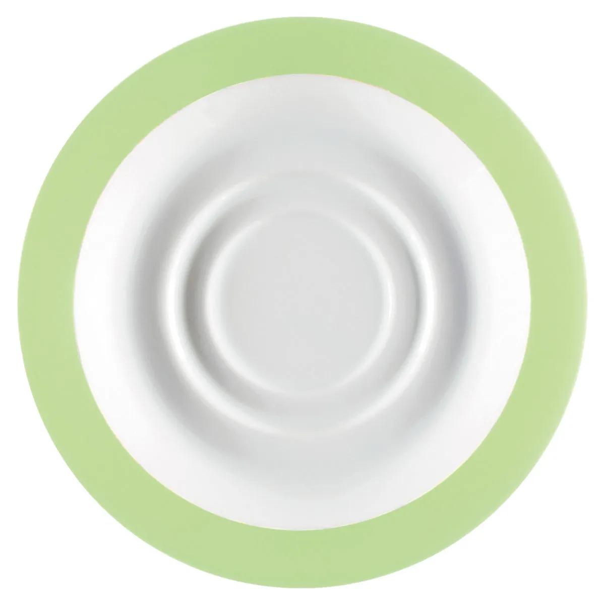 6x PULSIVA Piattino tazza cappuccino / consommè Multi-Color; 15.3x2.1 cm (ØxH); bianco/verde; rotonda; 6 pz. / Pacco - immagine 1