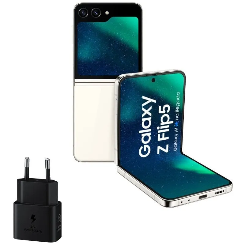 Samsung Galaxy Z Flip5 8/256GB Crema + Caricatore da muro 25W - immagine 1