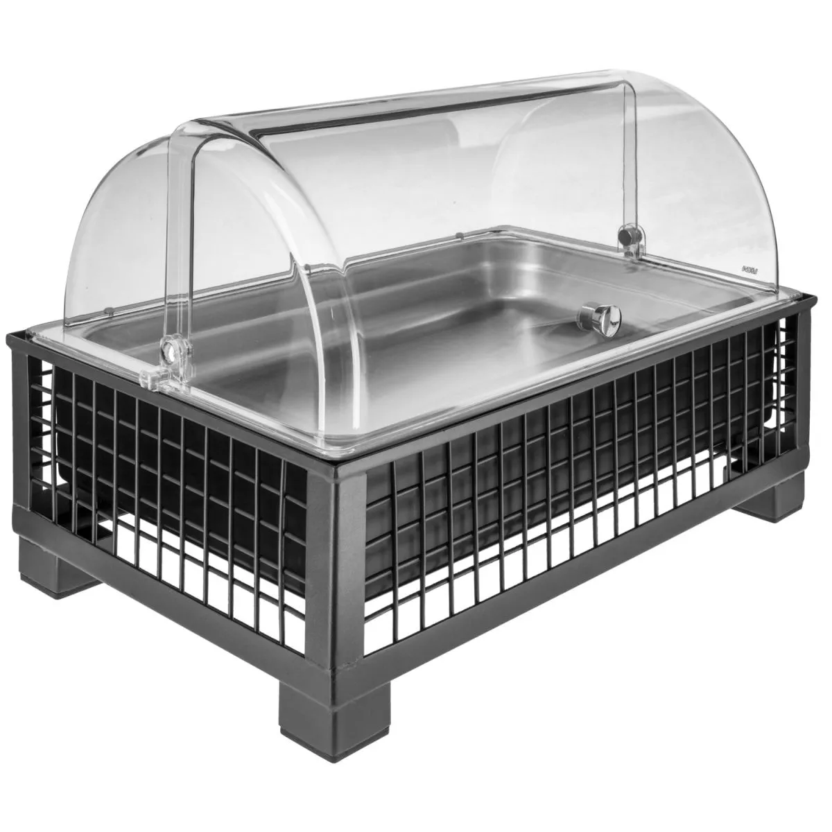 VEGA Vetrina Portland alta, 6,5 cm, GN 1/1, in acciaio; GN 1/1, 55.4x35.2x33.7 cm (LxLxH); antracite/trasparente/acciaio inox; rettangolare - immagine 1