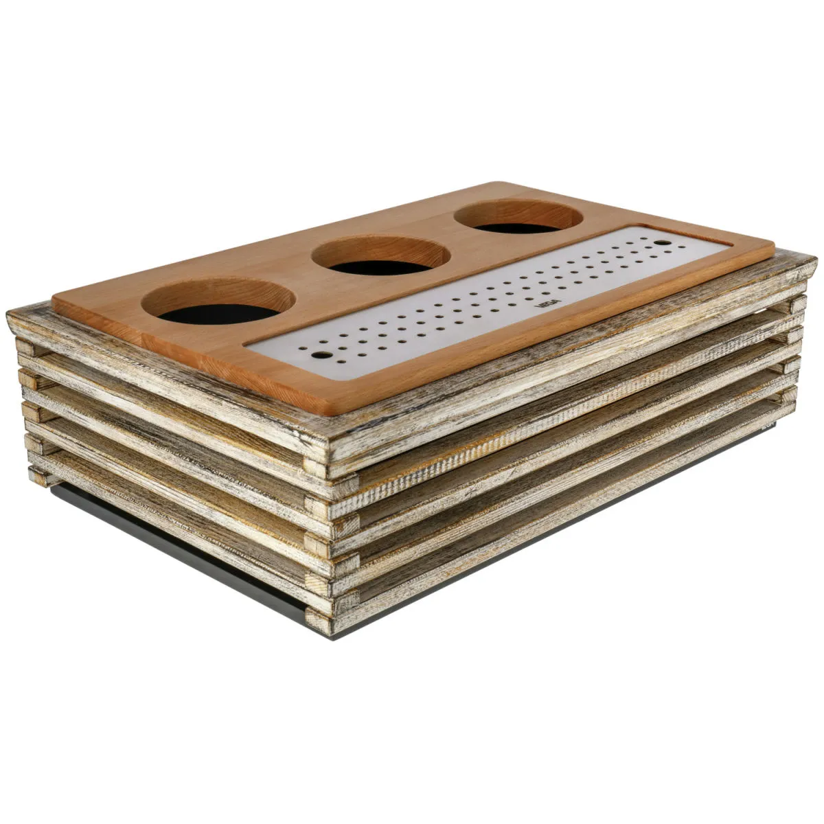 VEGA Espositore per caraffe refrigerato Natchez GN 1/1; GN 1/1, 57.5x37x18.3 cm (LxLxH); bianco vintage/acciaio inox/quercia; rettangolare - immagine 1