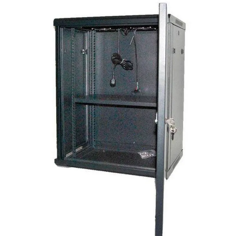 Armadio Rack Powergreen 19" 18U 60x60cm Ventilazione Termostato Sicurezza - immagine 1