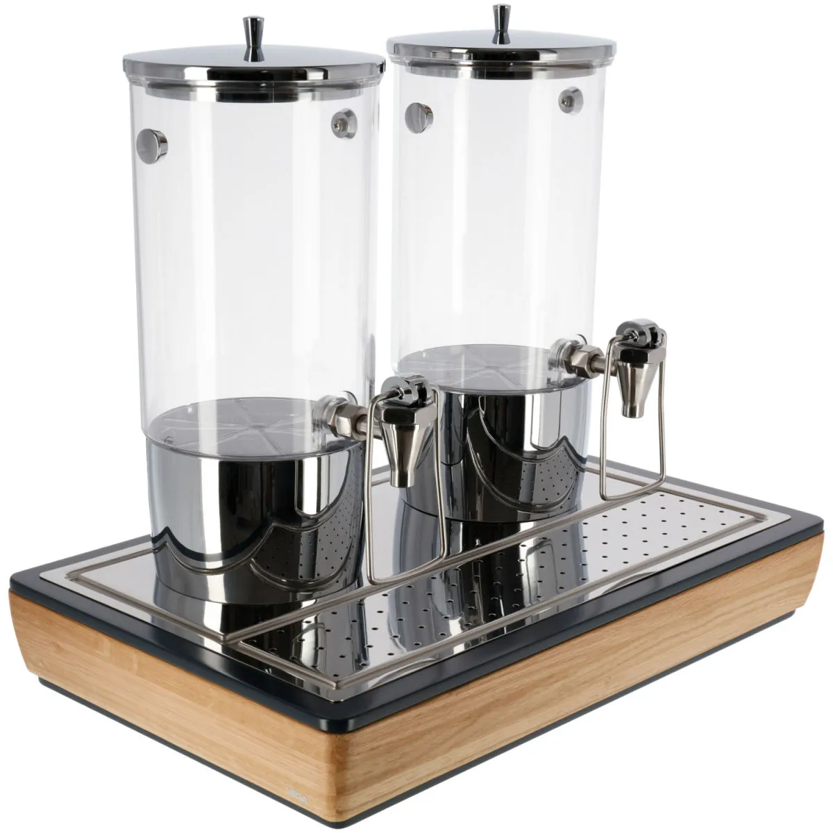 VEGA Dispenser per succhi Montana doppio, GN 1/1, 2x 4l; 55.4x35.2x53 cm (LxLxH); quercia/trasparente/acciaio inox - immagine 1