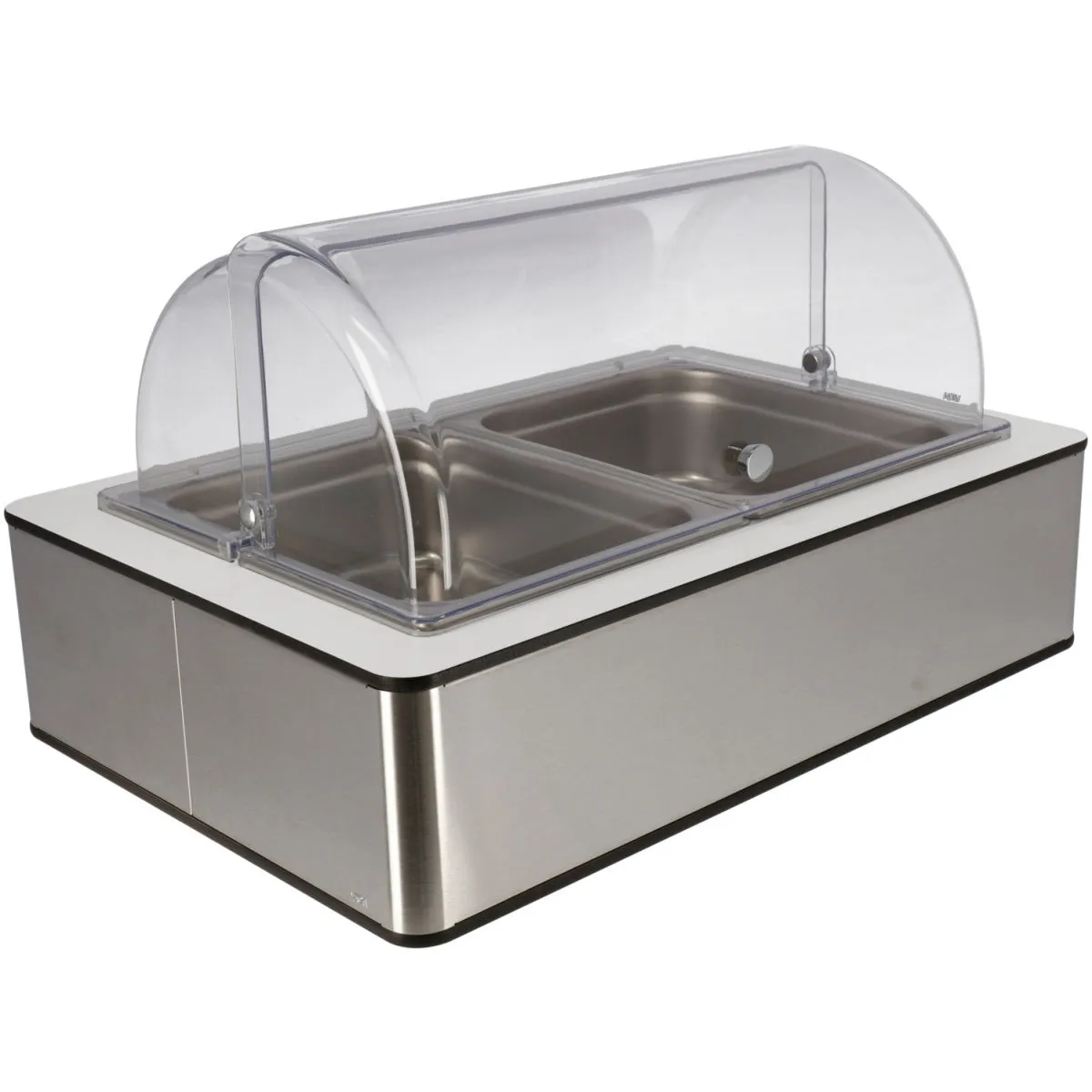 VEGA Vetrina Fundale alta, 10 cm, 2x GN 1/2, in acciaio; GN 1/1, 63x42.5x33.9 cm (LxLxH); acciaio inox/bianco/trasparente; rettangolare - immagine 1
