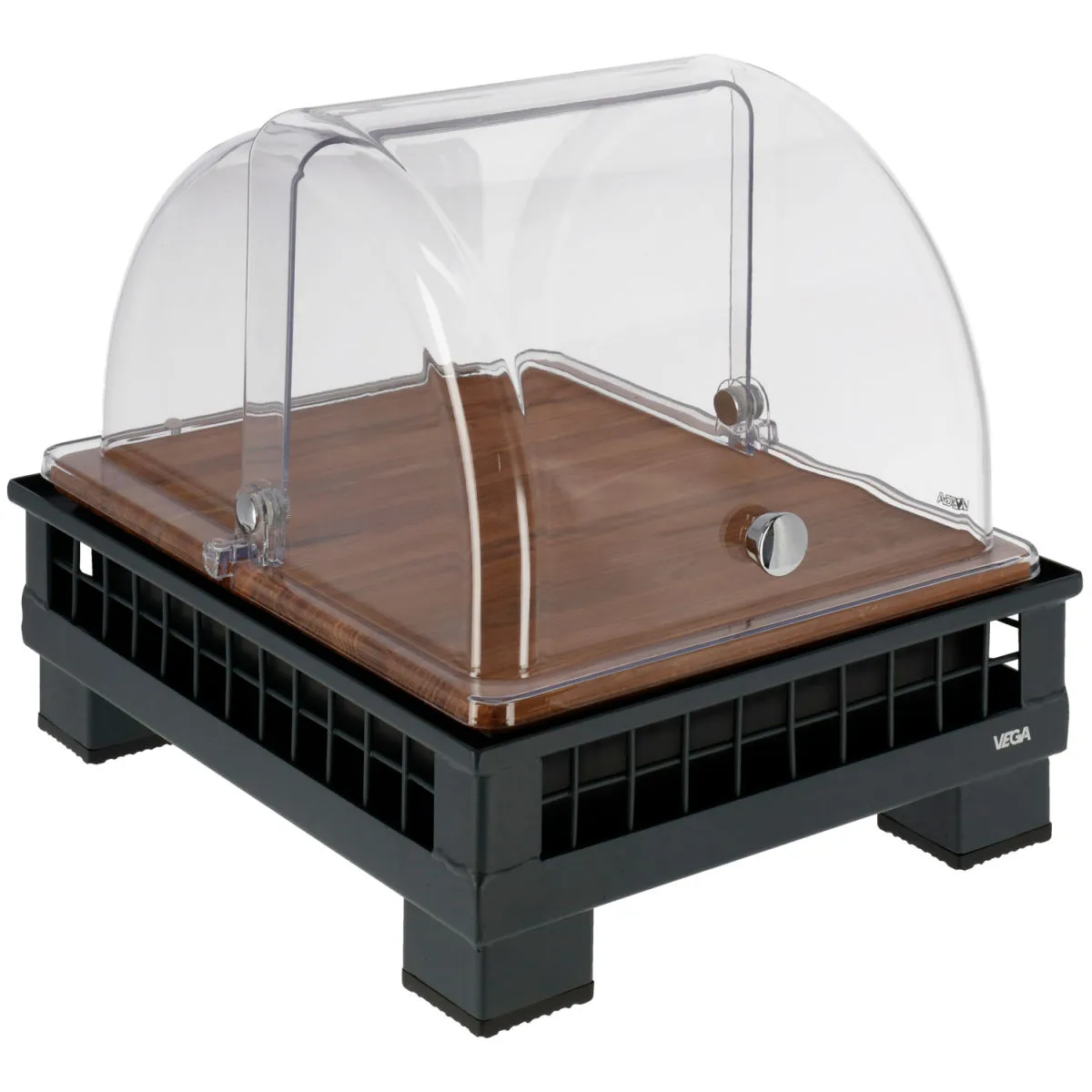 VEGA Vetrina Portland media, GN 1/2, in legno; GN 1/2, 35.2x29x29.9 cm (LxLxH); antracite/trasparente/faggio; rettangolare - immagine 1