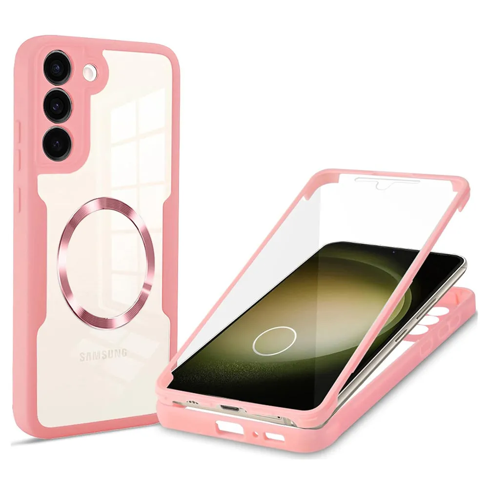 Custodia MagSafe per Samsung Galaxy S23+ S916, Techsuit, ColorVerse 360, Rosa - immagine 1
