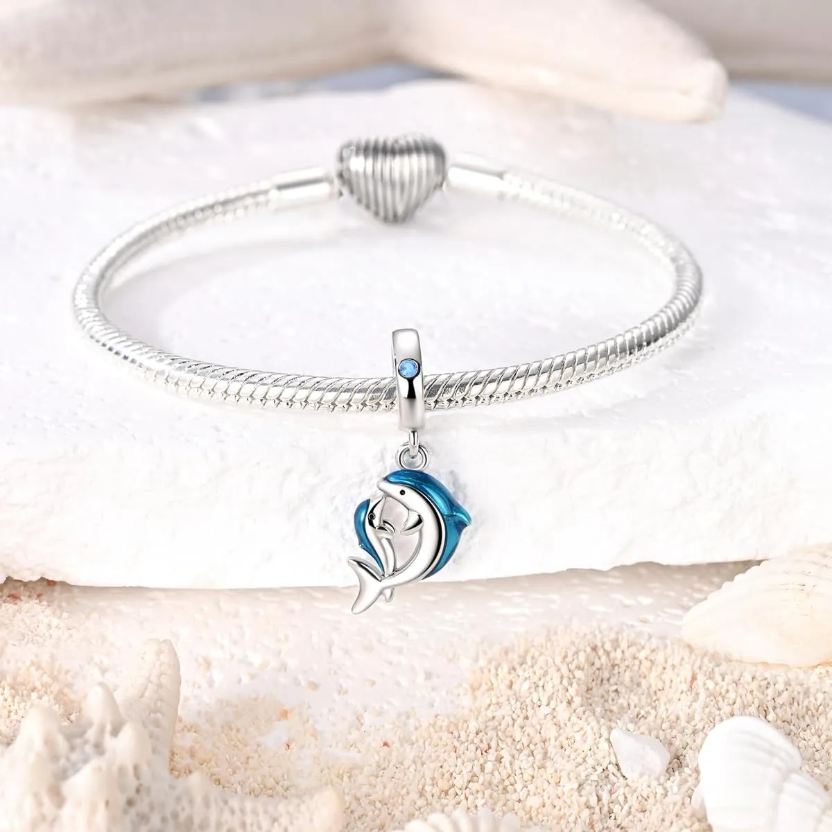 QIKAOLA Ciondolo Bead Charm Perline in argento sterling S925 per bracciali e collane europee per donne - immagine 5