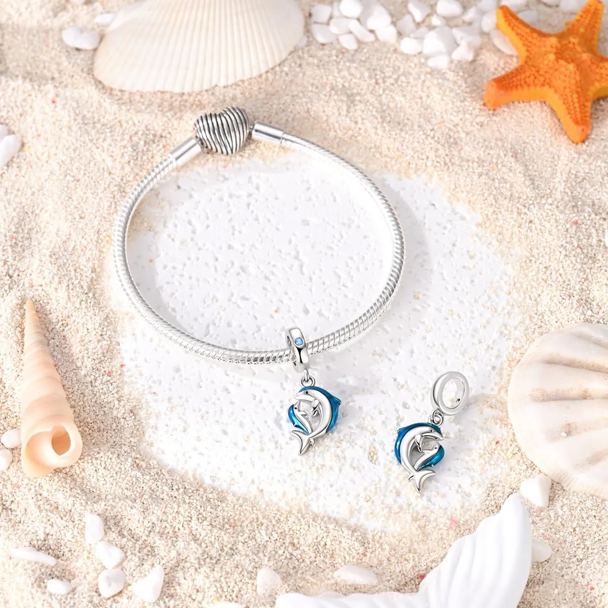 QIKAOLA Ciondolo Bead Charm Perline in argento sterling S925 per bracciali e collane europee per donne - immagine 7