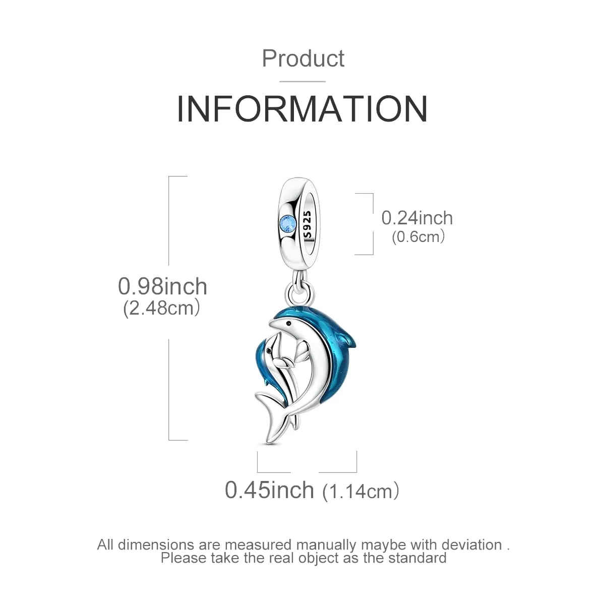 QIKAOLA Ciondolo Bead Charm Perline in argento sterling S925 per bracciali e collane europee per donne - immagine 8