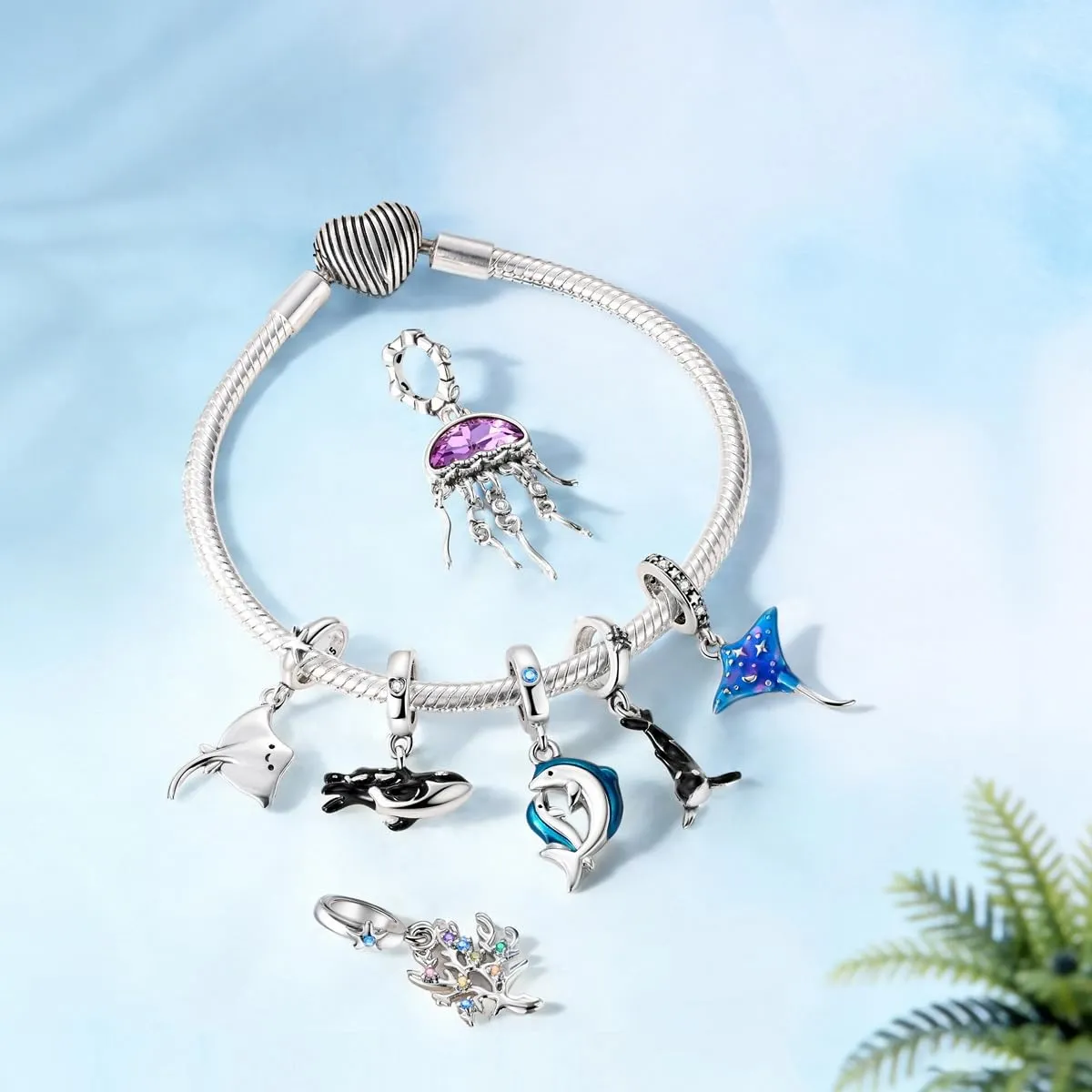 QIKAOLA Ciondolo Bead Charm Perline in argento sterling S925 per bracciali e collane europee per donne - immagine 9