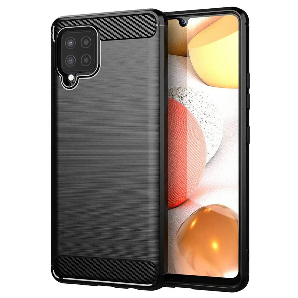 Custodia per Samsung Galaxy A42 5G A426, Techsuit, Carbonio, Nera - immagine 1