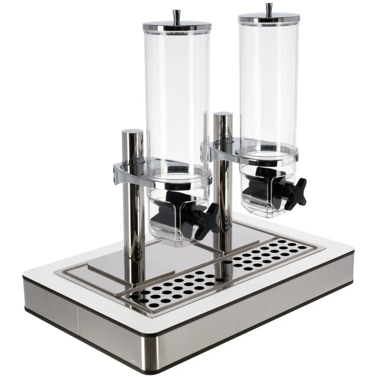 VEGA Dispenser cereali Fundale doppio, GN 1/1, 2x 4l; GN 1/1, 63x42.5x64.7 cm (LxLxH); acciaio inox/bianco/trasparente/argento; rettangolare - immagine 1