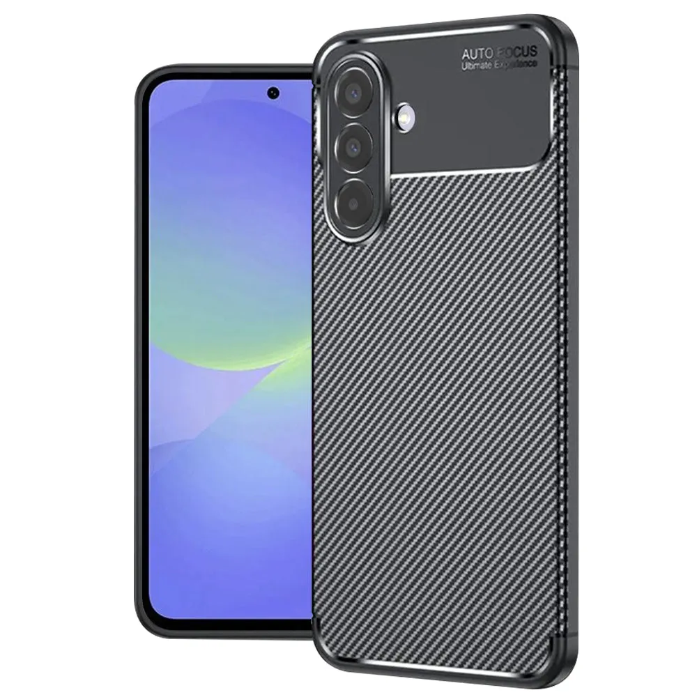 Custodia per Samsung Galaxy A36 A366, Techsuit, CarbonFiber, Nera - immagine 1