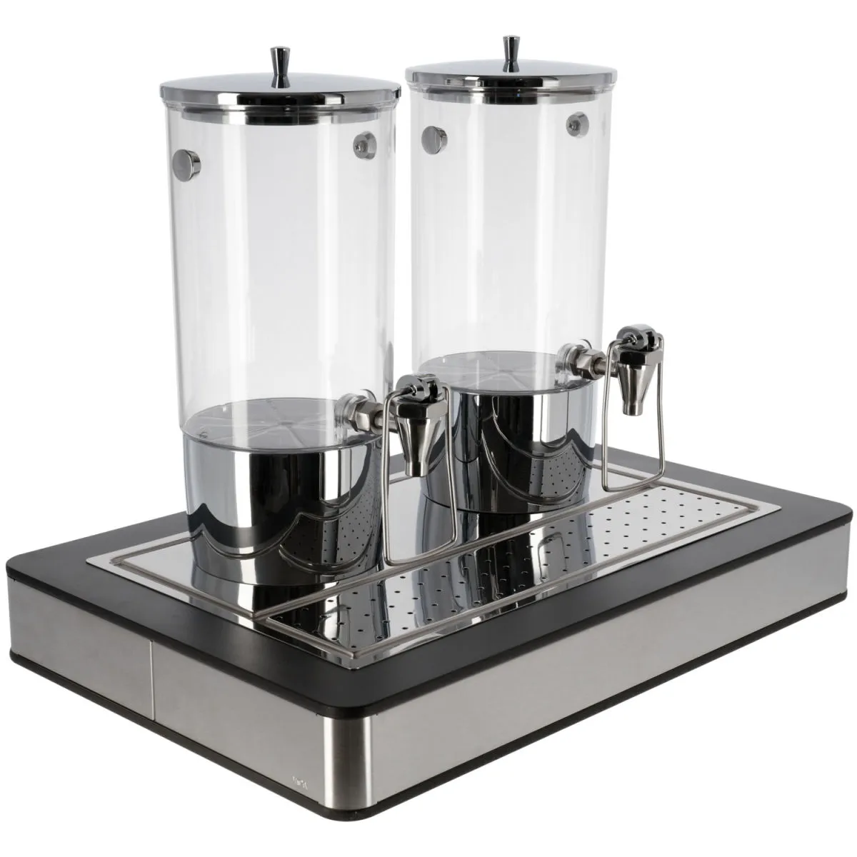 VEGA Dispenser succhi Fundale anthrazit doppio, GN 1/1, 2x 4l; 63x42.5x50.5 cm (LxLxH); antracite/trasparente/acciaio inox - immagine 1