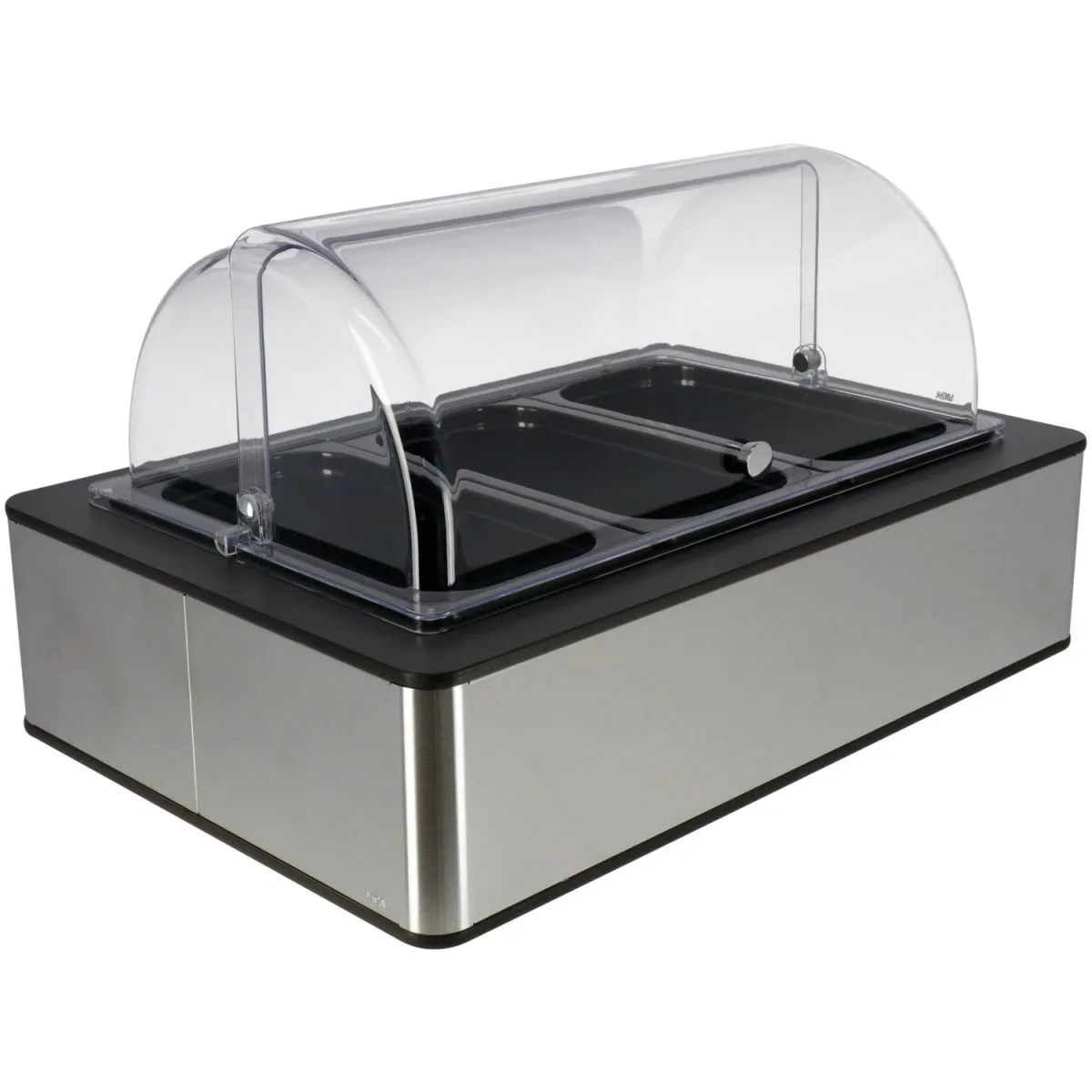 VEGA Vetrina Fundale alta, 10 cm, 3x GN 1/3, in melamina; GN 1/1, 63x42.5x33.9 cm (LxLxH); acciaio inox/antracite/nero/trasparente; rettangolare - immagine 1