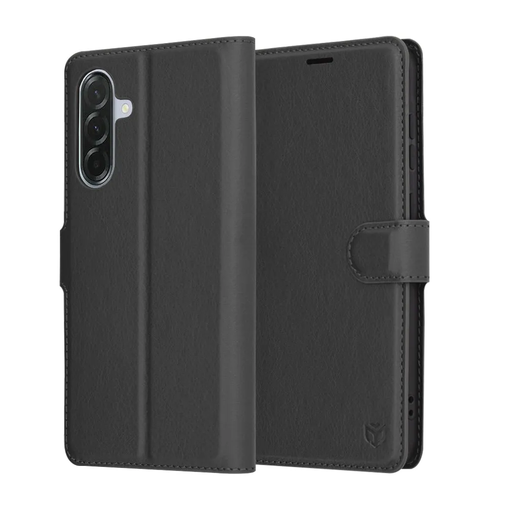 Custodia per Samsung Galaxy A36 A366, Techsuit, Leather Folio, Nera - immagine 1