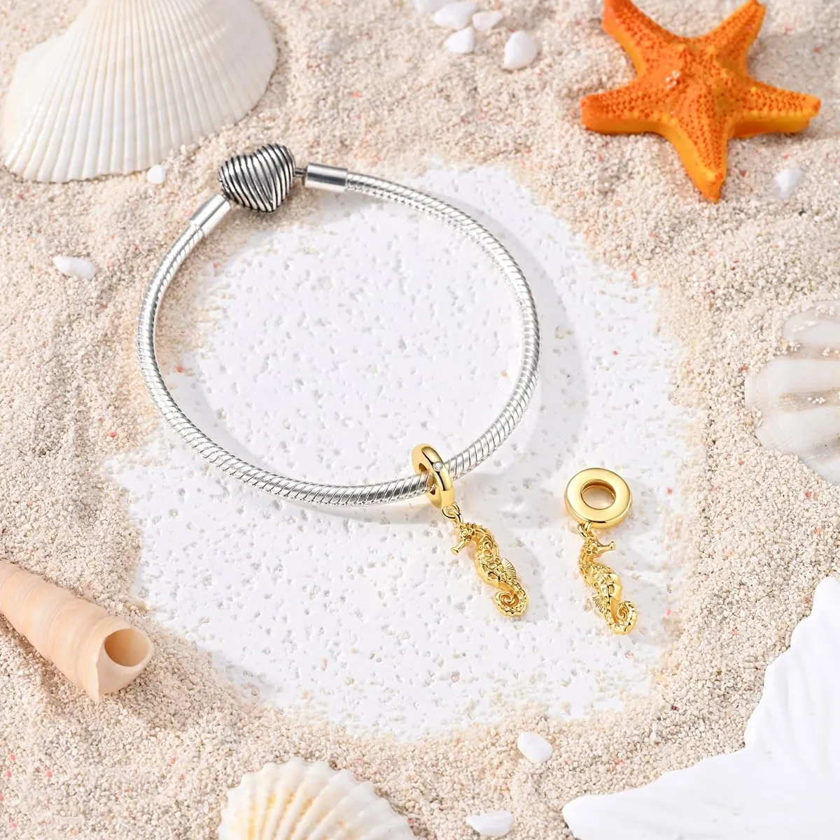 QIKAOLA Ciondolo Bead Charm Perline in argento sterling S925 per bracciali e collane europee per donne - immagine 3