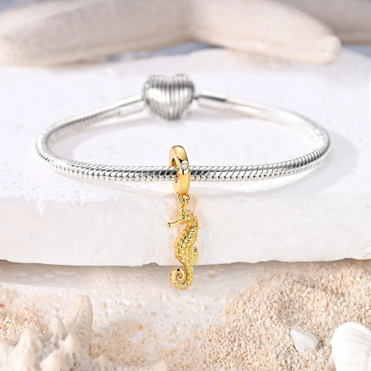 QIKAOLA Ciondolo Bead Charm Perline in argento sterling S925 per bracciali e collane europee per donne - immagine 5
