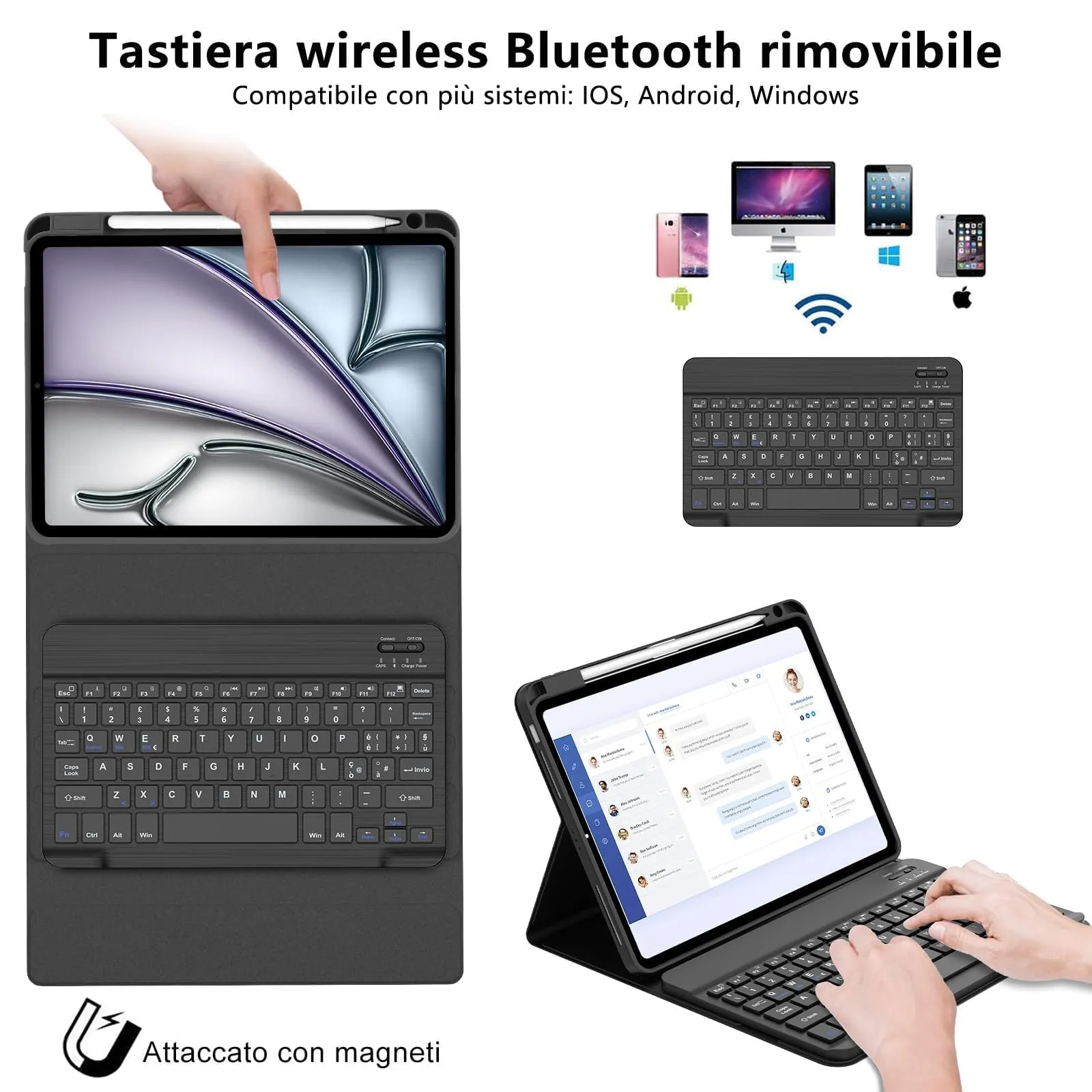 Cover Tastiera per iPad Air 11 M4 2026/M3 2025/M2 2024 11 Pollici - immagine 3