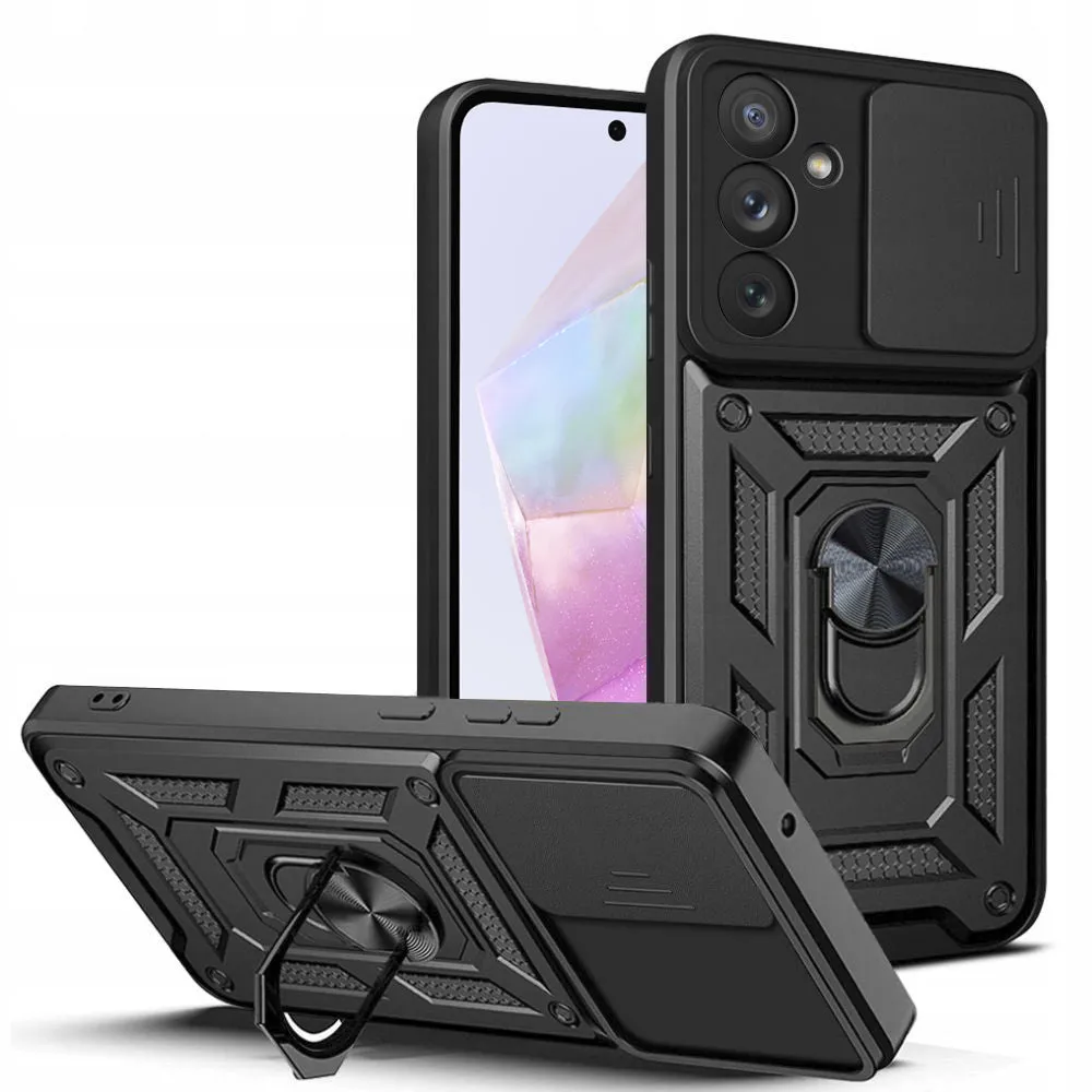 Custodia per Samsung Galaxy A35 5G A356, Techsuit, CamShield, Nera - immagine 1