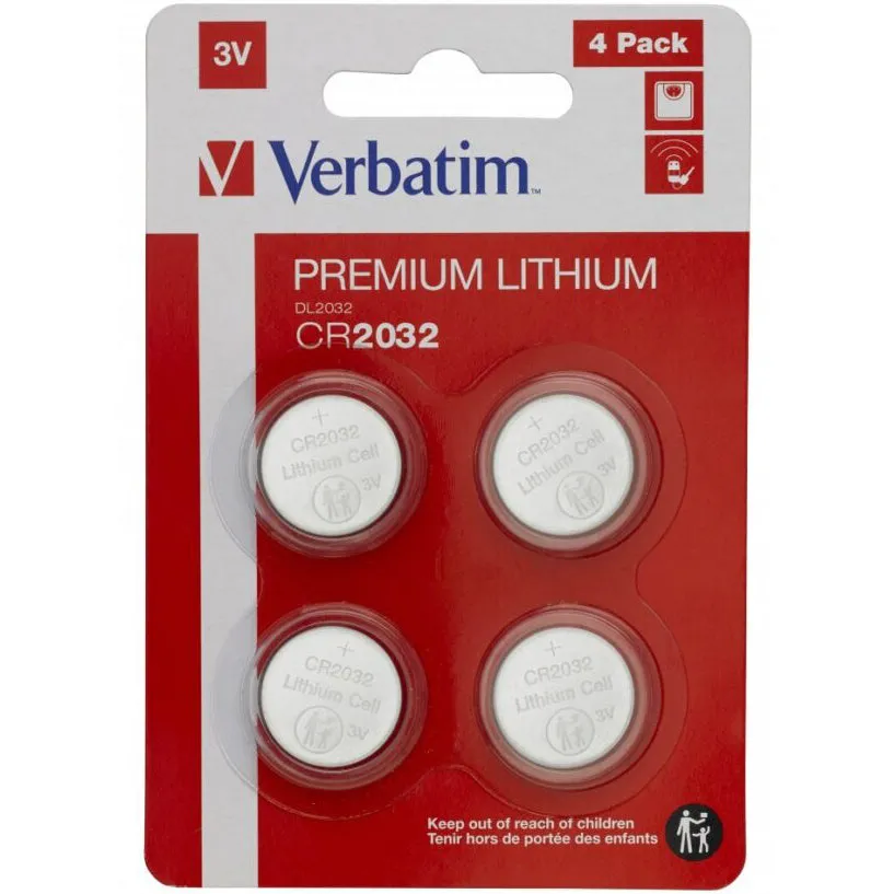 Batteria Verbatim, CR2032, Set 4 pezzi 49533 - immagine 1