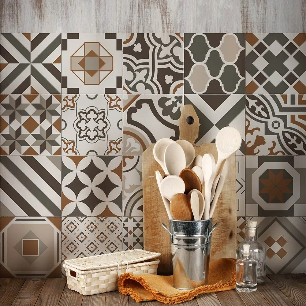 RE-COVERTILES Adesivi Piastrelle Cucina Bagno in PVC 24 Pz 10x10 cm PS00149 - immagine 1