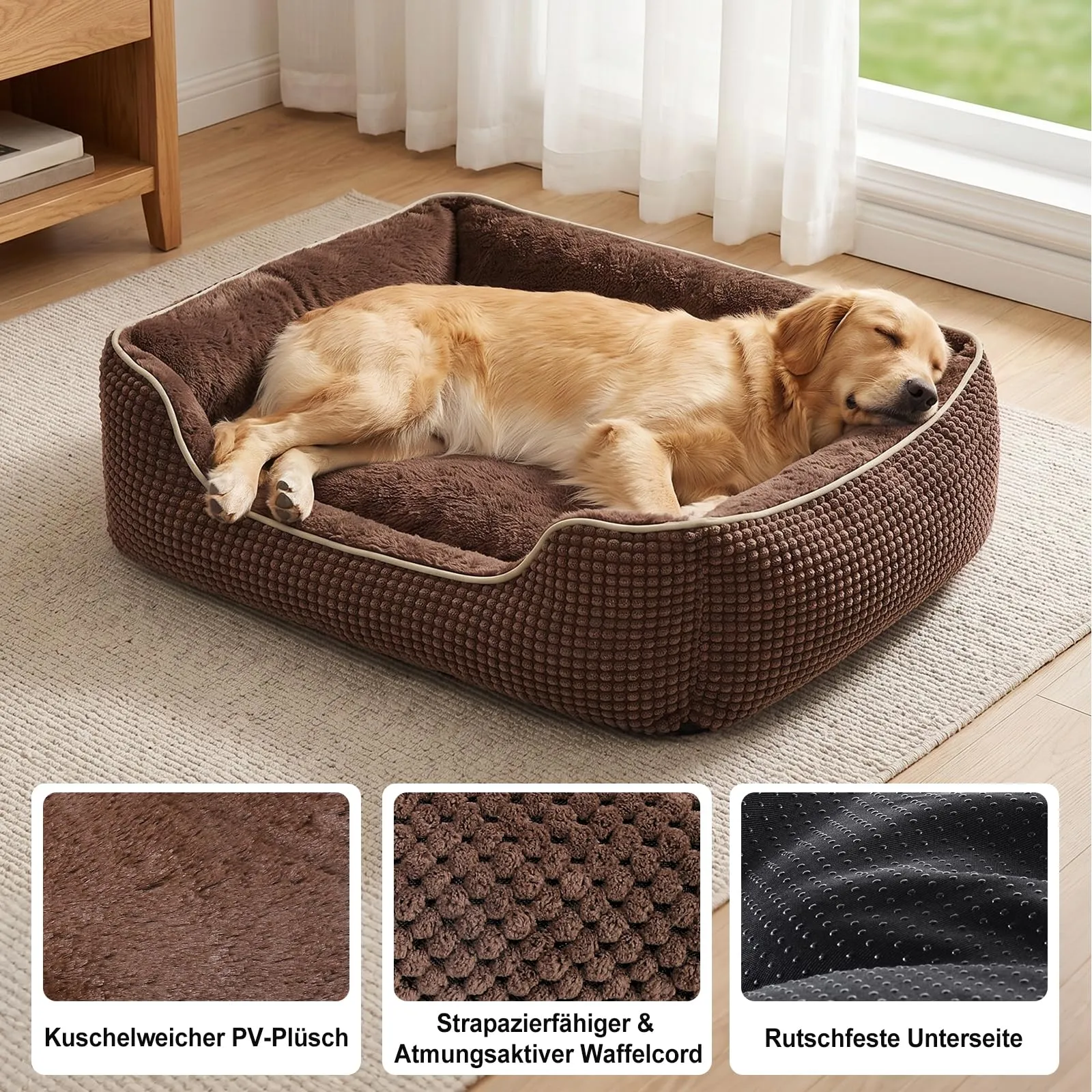 FURTIME Cuccia Cane Interno Piccola, Cuccia per Cani Lavabile, 51x48x15cm - immagine 3