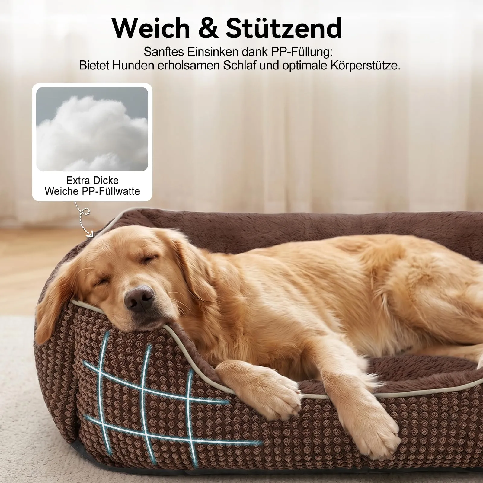 FURTIME Cuccia Cane Interno Piccola, Cuccia per Cani Lavabile, 51x48x15cm - immagine 4