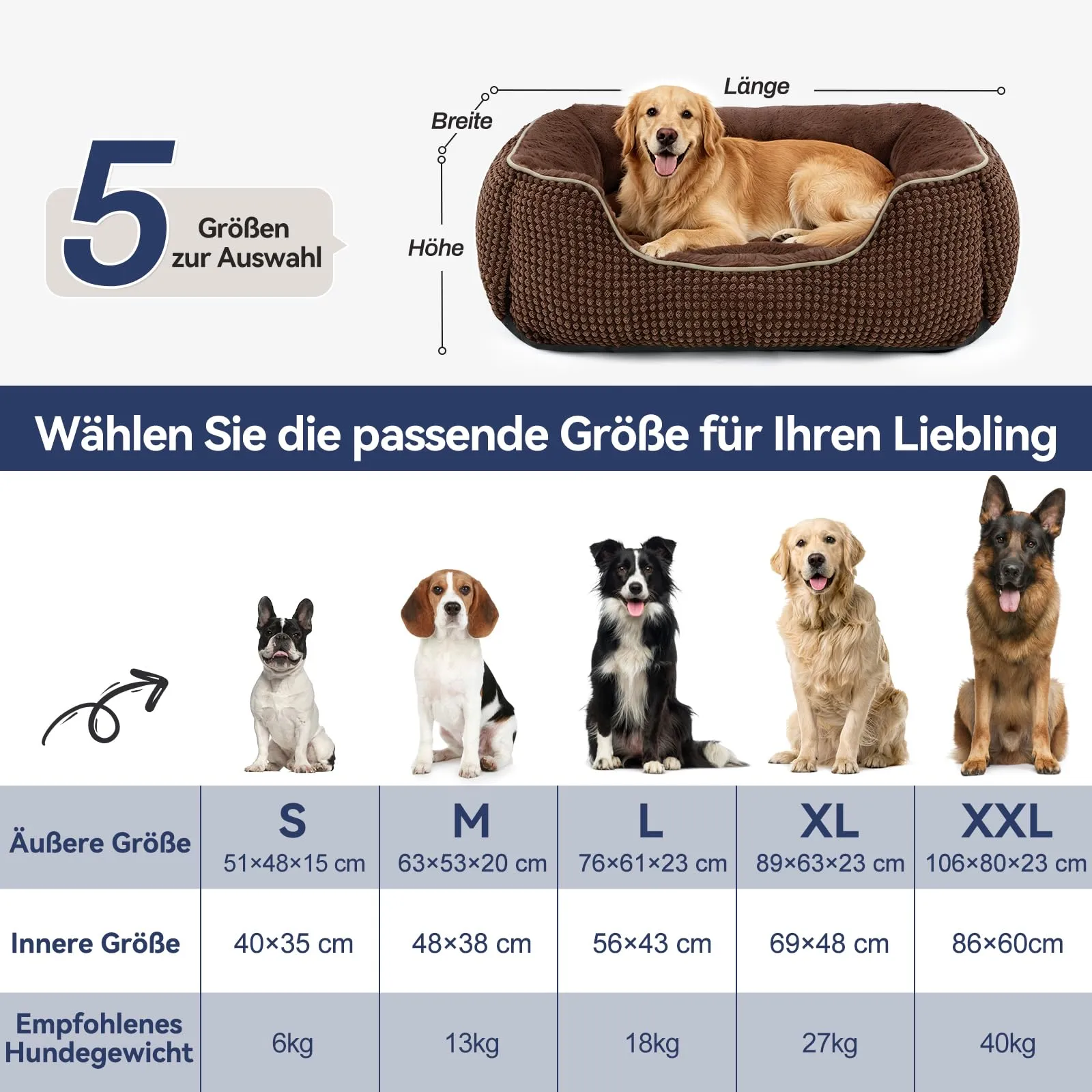 FURTIME Cuccia Cane Interno Piccola, Cuccia per Cani Lavabile, 51x48x15cm - immagine 5