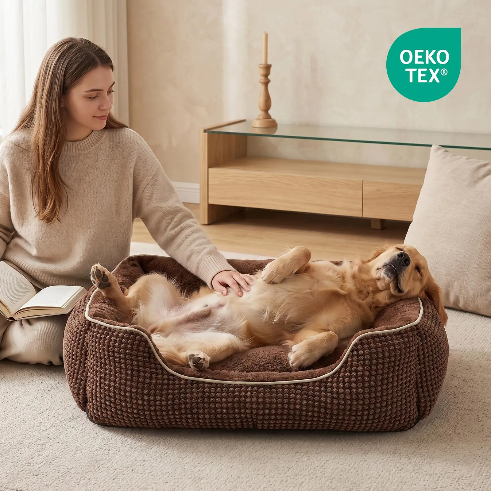 FURTIME Cuccia Cane Interno Piccola, Cuccia per Cani Lavabile, 51x48x15cm - immagine 7