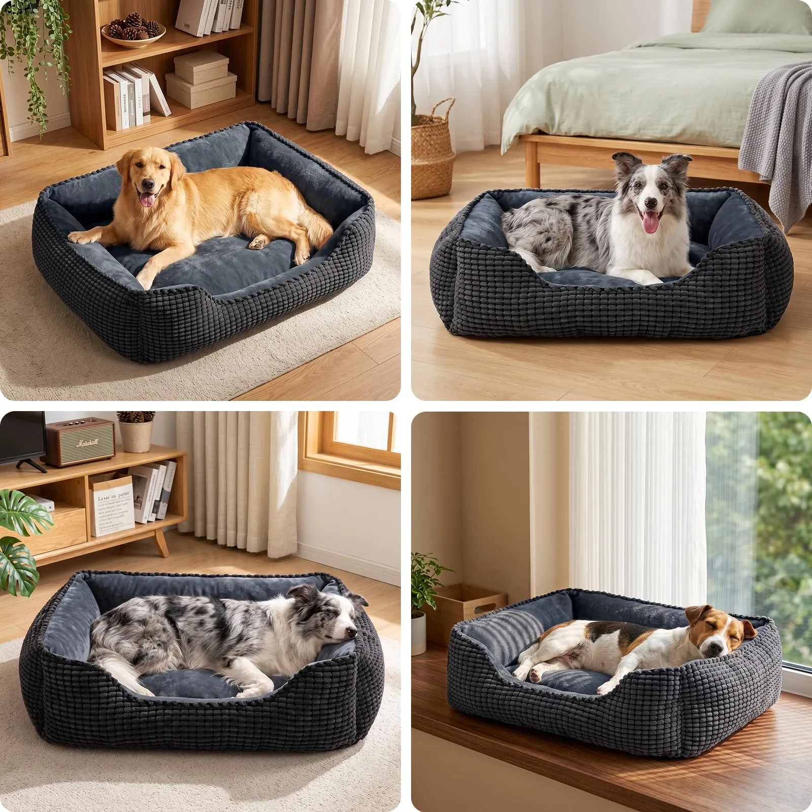 JOEJOY Cuccia Cane Interno Media, Cuccia per Cani Lavabile, 63x53x20cm - immagine 2
