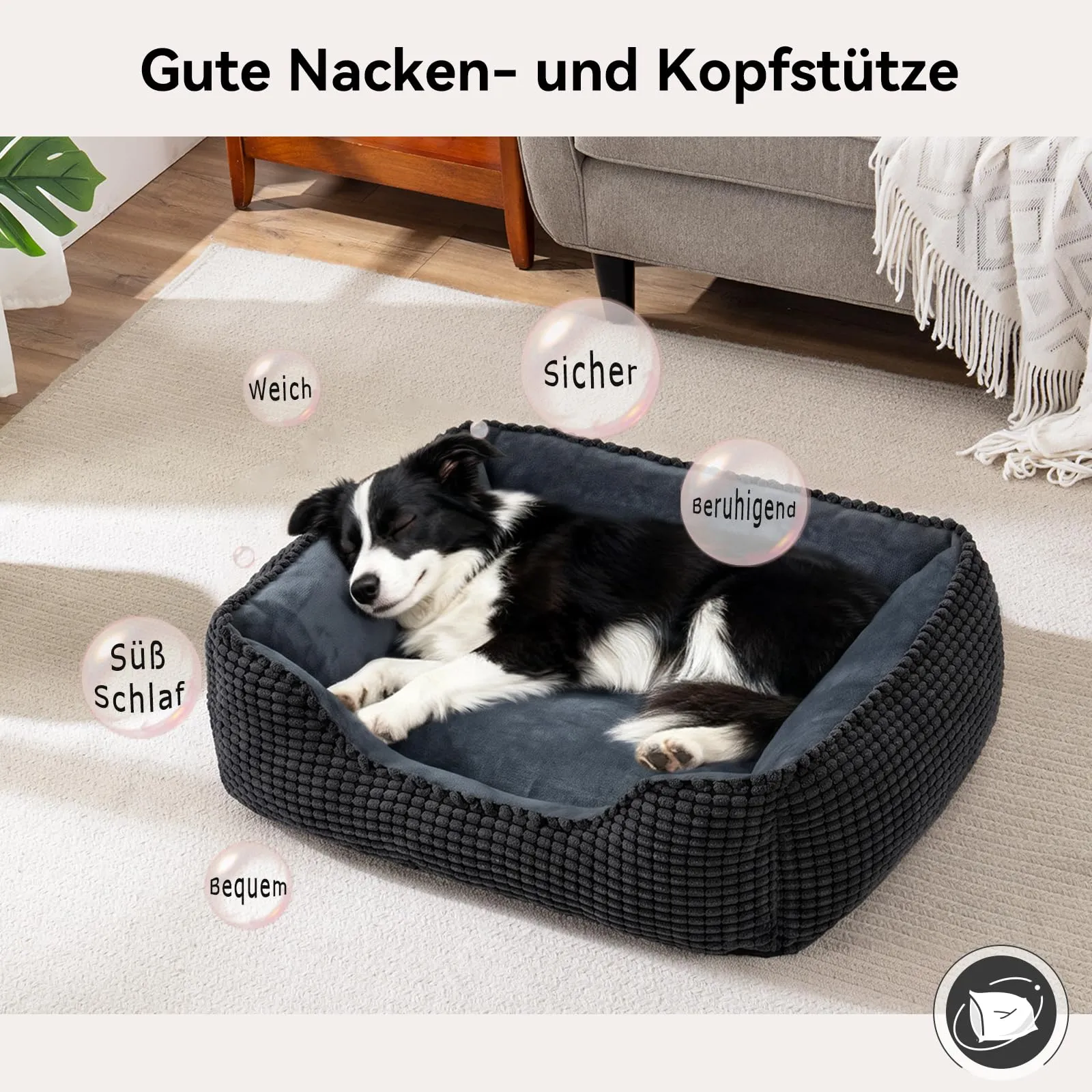 JOEJOY Cuccia Cane Interno Media, Cuccia per Cani Lavabile, 63x53x20cm - immagine 6