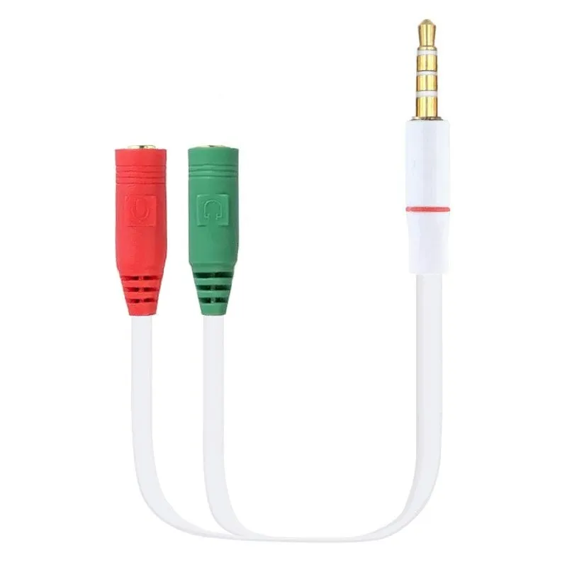 Pccom Essential Jack Audio da 3,5 mm Maschio a 4 Pin a 2x Jack Audio da 3,5 mm Femmina a 3 Pin Cavo Adattatore - immagine 1