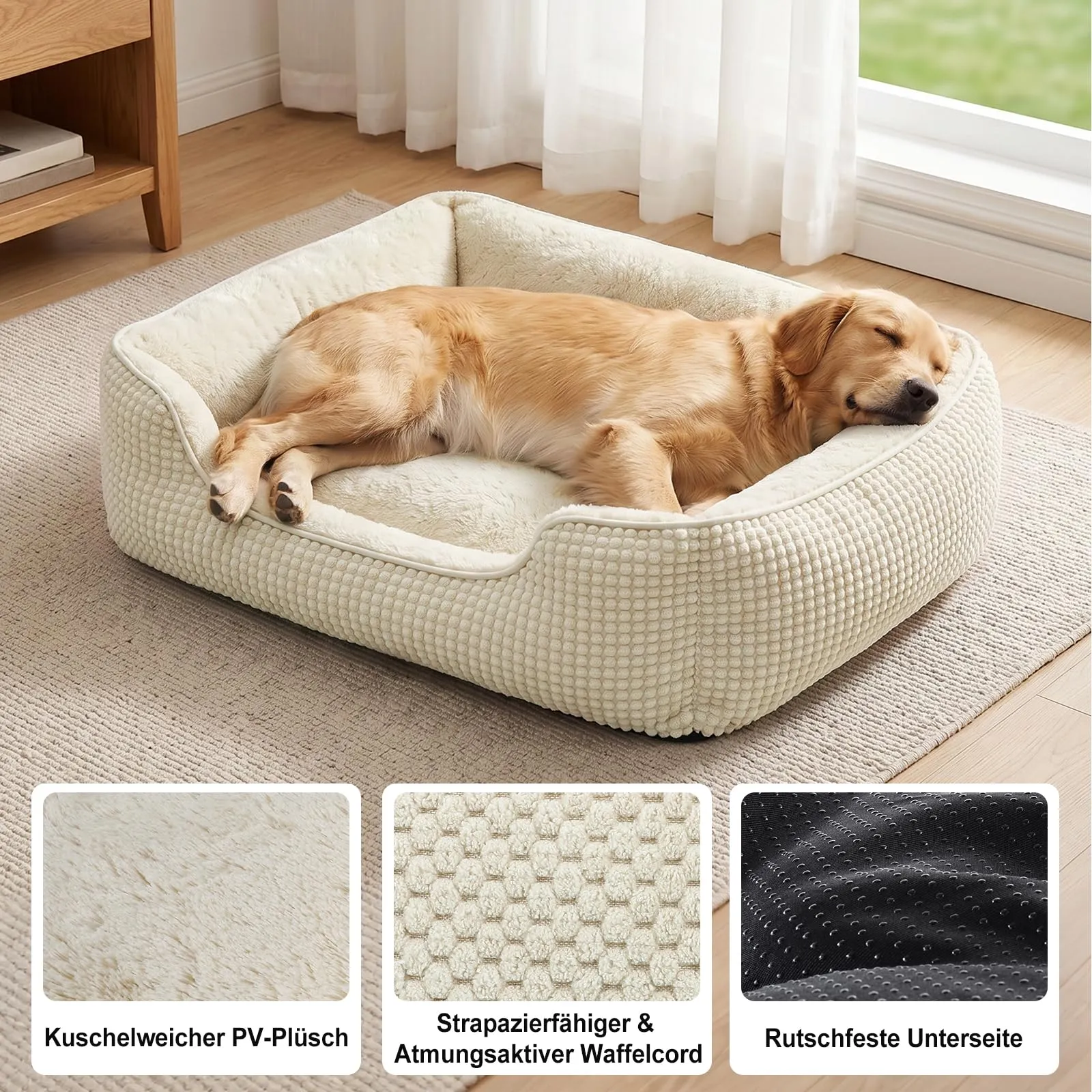 FURTIME Cuccia Cane Interno Media, Cuccia per Cani Lavabile, 76x61x23cm - immagine 3