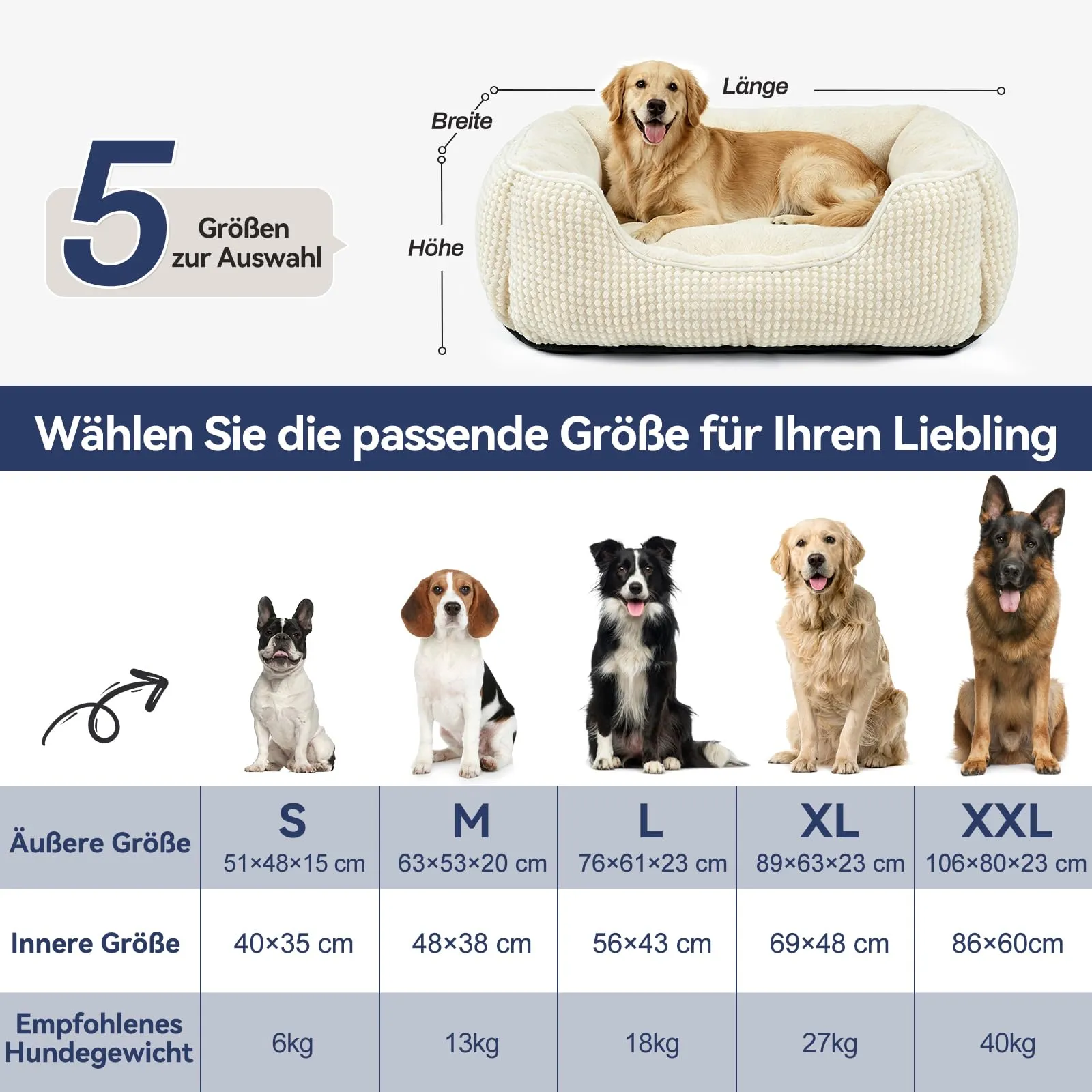FURTIME Cuccia Cane Interno Media, Cuccia per Cani Lavabile, 76x61x23cm - immagine 6