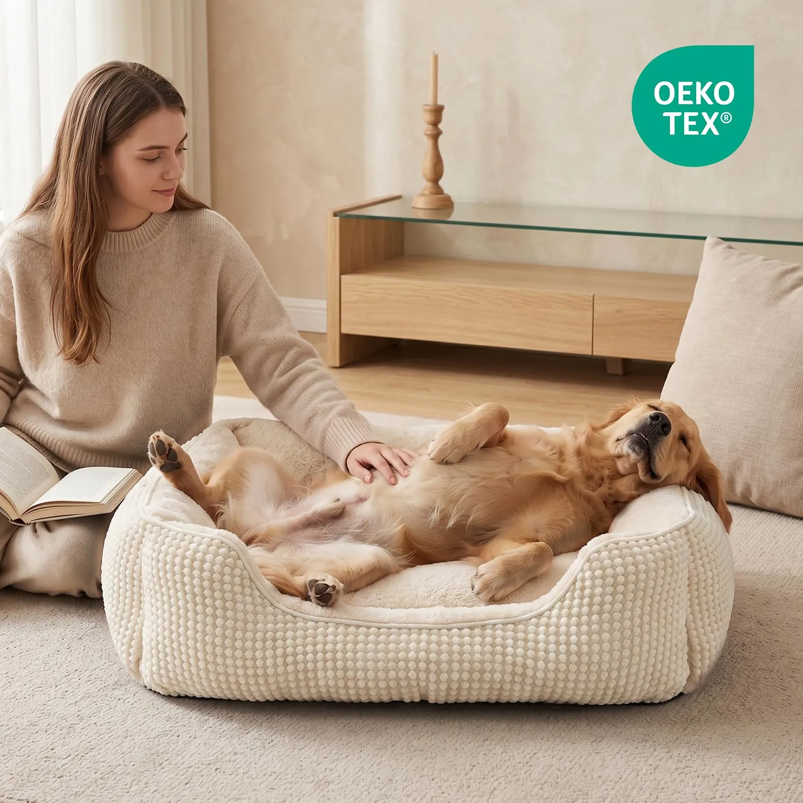 FURTIME Cuccia Cane Interno Media, Cuccia per Cani Lavabile, 76x61x23cm - immagine 8