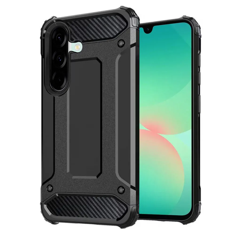 Custodia per Samsung Galaxy A26 A266, Techsuit, Hybrid Armor, Nera - immagine 1