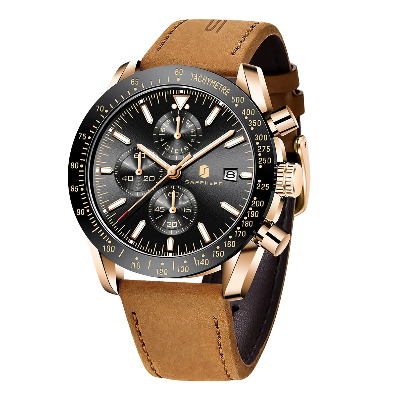 BENYAR - Orologio da polso da uomo, cronografo analogico impermeabile luminoso, data, orologio da polso da uomo per affari, casual, designer, orologi eleganti, regalo per uomo - immagine 1