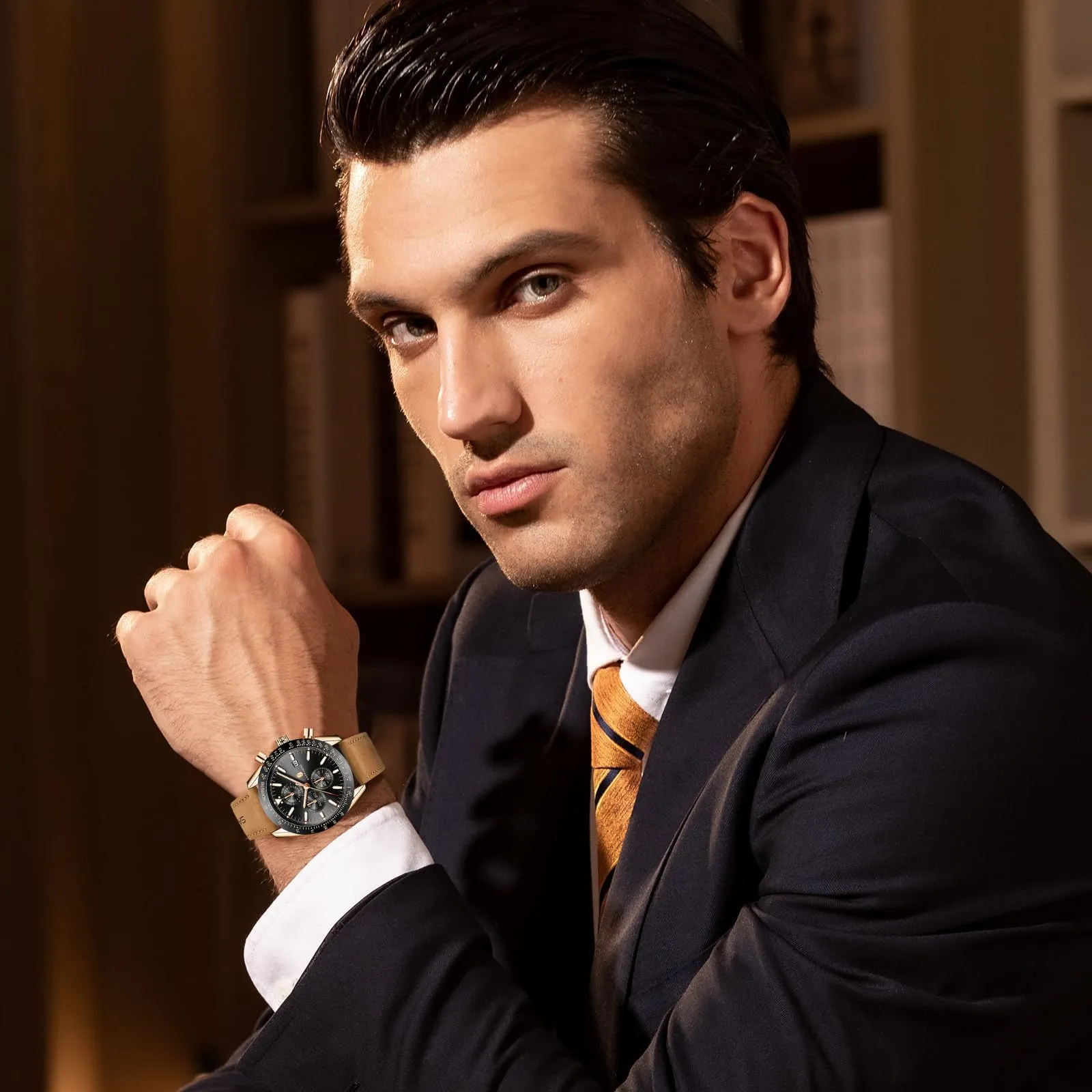 BENYAR - Orologio da polso da uomo, cronografo analogico impermeabile luminoso, data, orologio da polso da uomo per affari, casual, designer, orologi eleganti, regalo per uomo - immagine 2