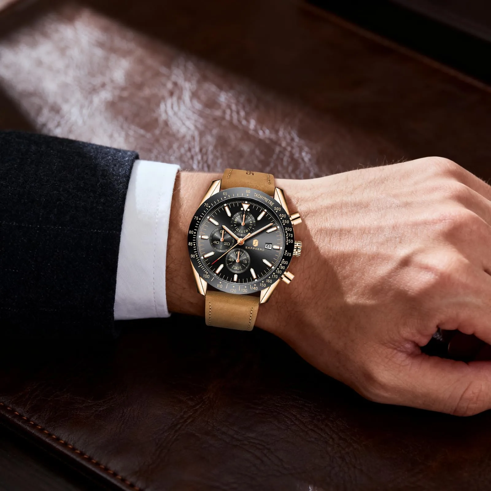 BENYAR - Orologio da polso da uomo, cronografo analogico impermeabile luminoso, data, orologio da polso da uomo per affari, casual, designer, orologi eleganti, regalo per uomo - immagine 3