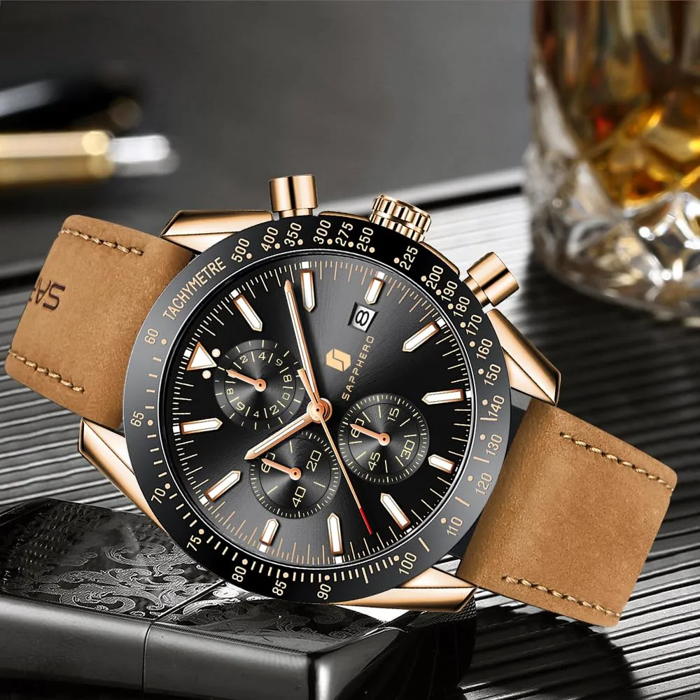 BENYAR - Orologio da polso da uomo, cronografo analogico impermeabile luminoso, data, orologio da polso da uomo per affari, casual, designer, orologi eleganti, regalo per uomo - immagine 4