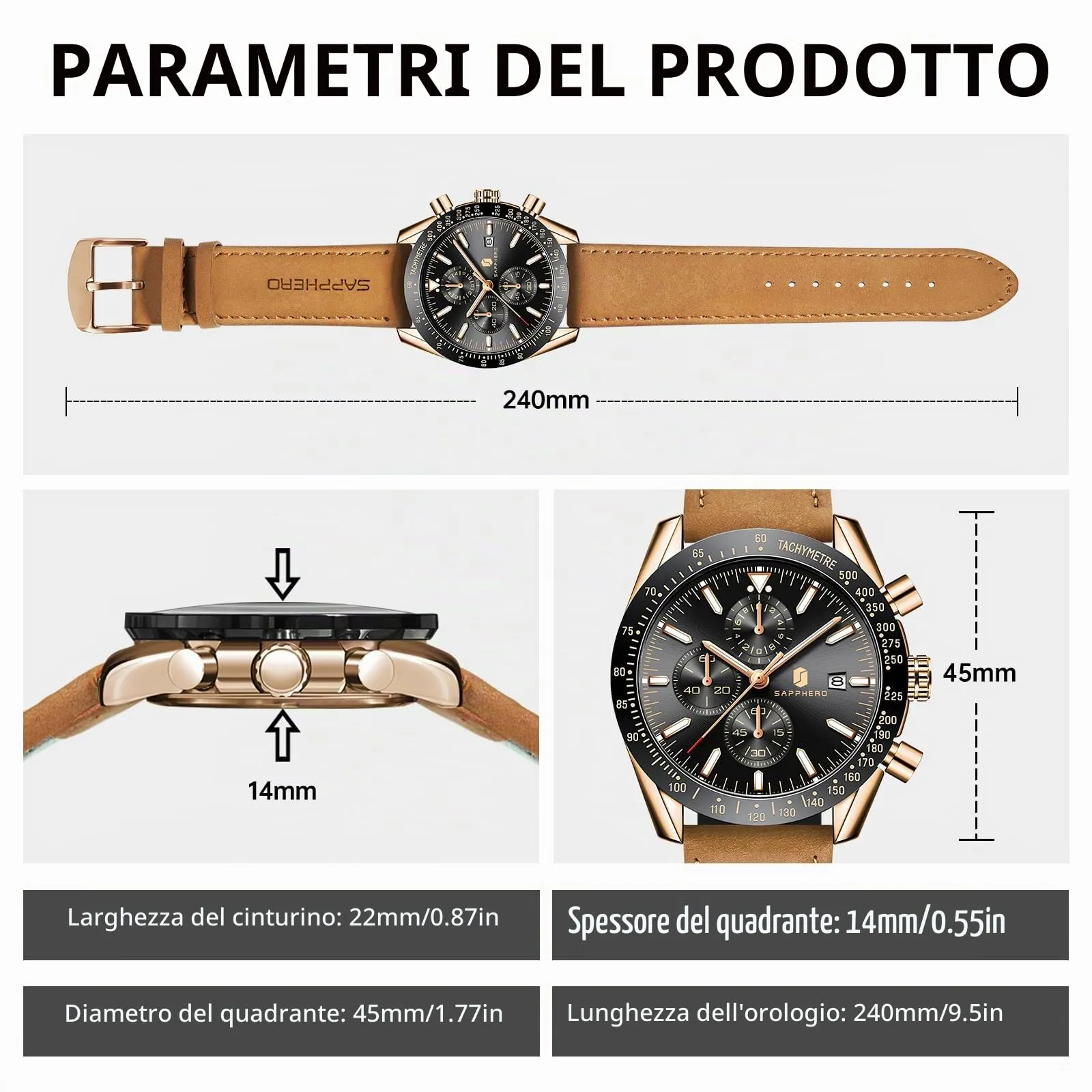 BENYAR - Orologio da polso da uomo, cronografo analogico impermeabile luminoso, data, orologio da polso da uomo per affari, casual, designer, orologi eleganti, regalo per uomo - immagine 6