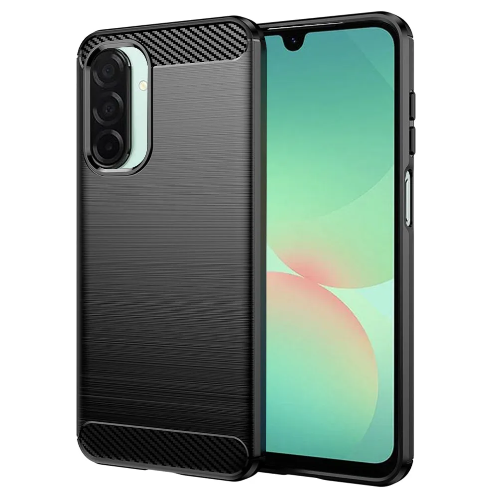 Custodia per Samsung Galaxy A26 A266, Techsuit, Carbonio, Nera - immagine 1