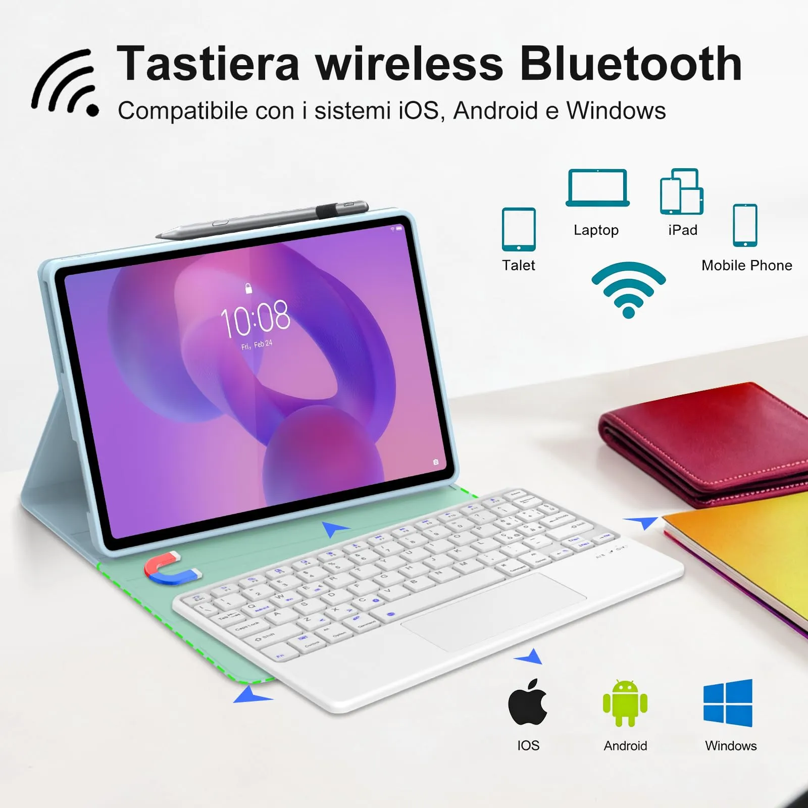 FOGARI Per Lenovo Idea Tab 2025 11/Tab M11 2024 11 Pollici Cover Tastiera - immagine 3
