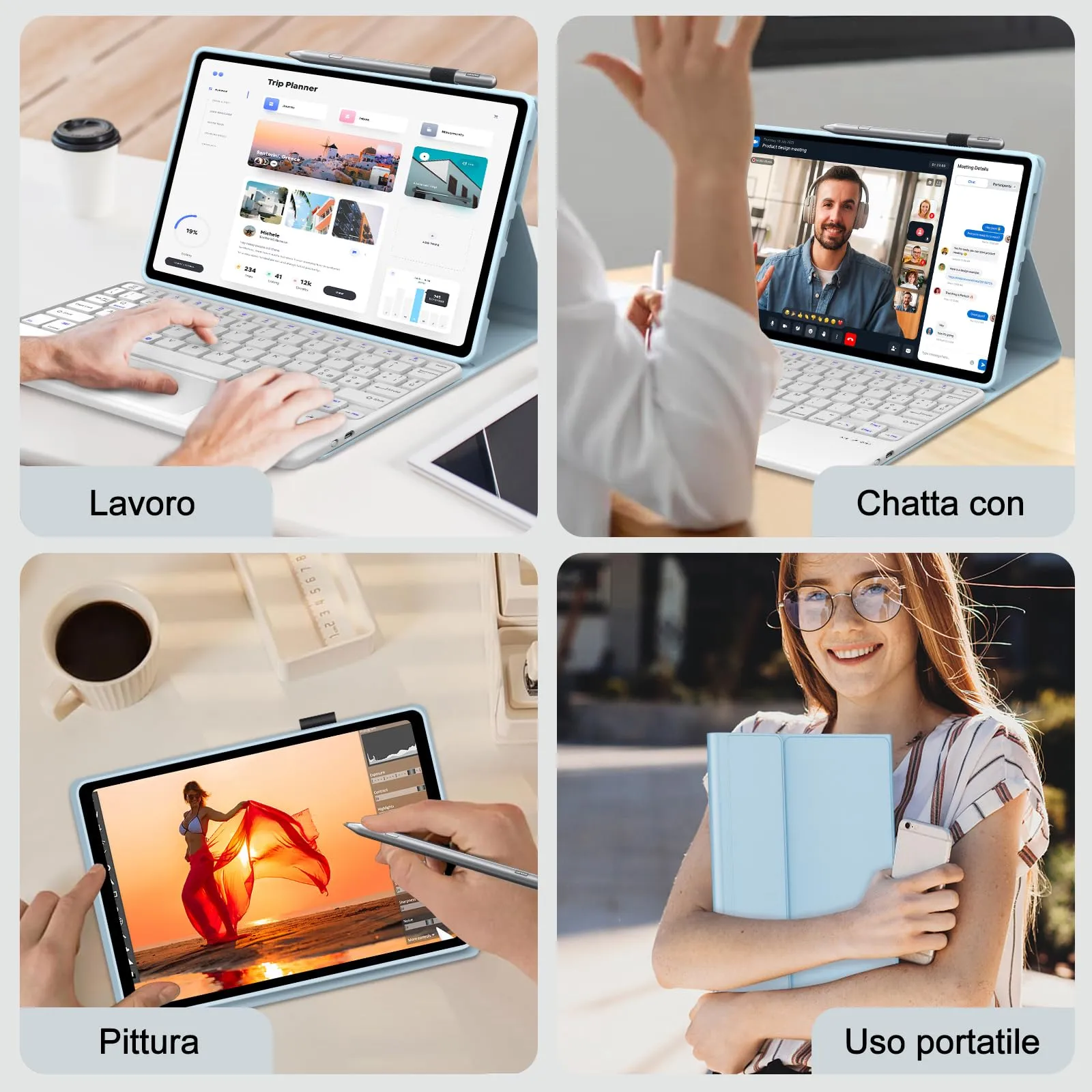 FOGARI Per Lenovo Idea Tab 2025 11/Tab M11 2024 11 Pollici Cover Tastiera - immagine 9